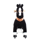 Toddlers Black Indoor/Outdoor Ride-On Pony with Cushioned Seat, Anti-Slip Wheels (Ages 4–7)