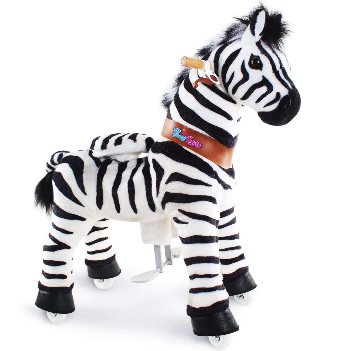 Toddlers Indoor/Outdoor Ride-On Zebra with Cushioned Seat, Anti-Slip Wheels (Ages 4–7)