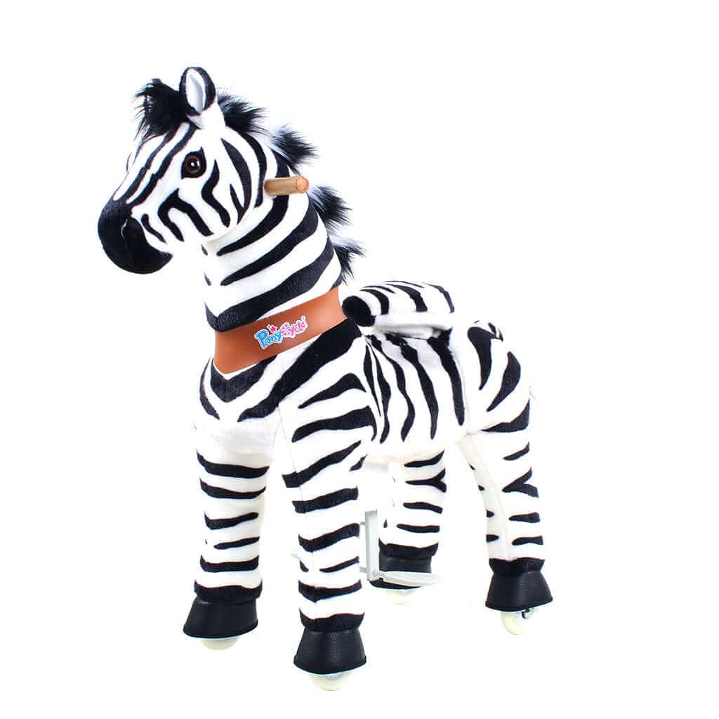 Toddlers Indoor/Outdoor Ride-On Zebra with Cushioned Seat, Anti-Slip Wheels (Ages 4–7)