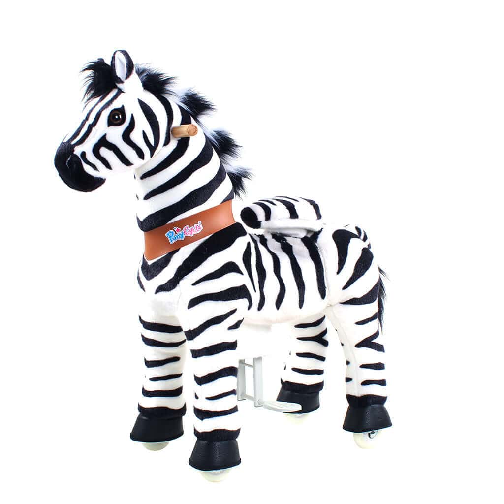 Toddlers Indoor/Outdoor Ride-On Zebra with Cushioned Seat, Anti-Slip Wheels (Ages 4–7)