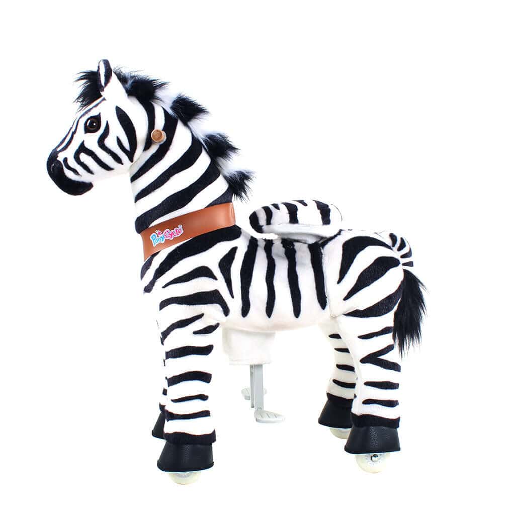 Toddlers Indoor/Outdoor Ride-On Zebra with Cushioned Seat, Anti-Slip Wheels (Ages 4–7)