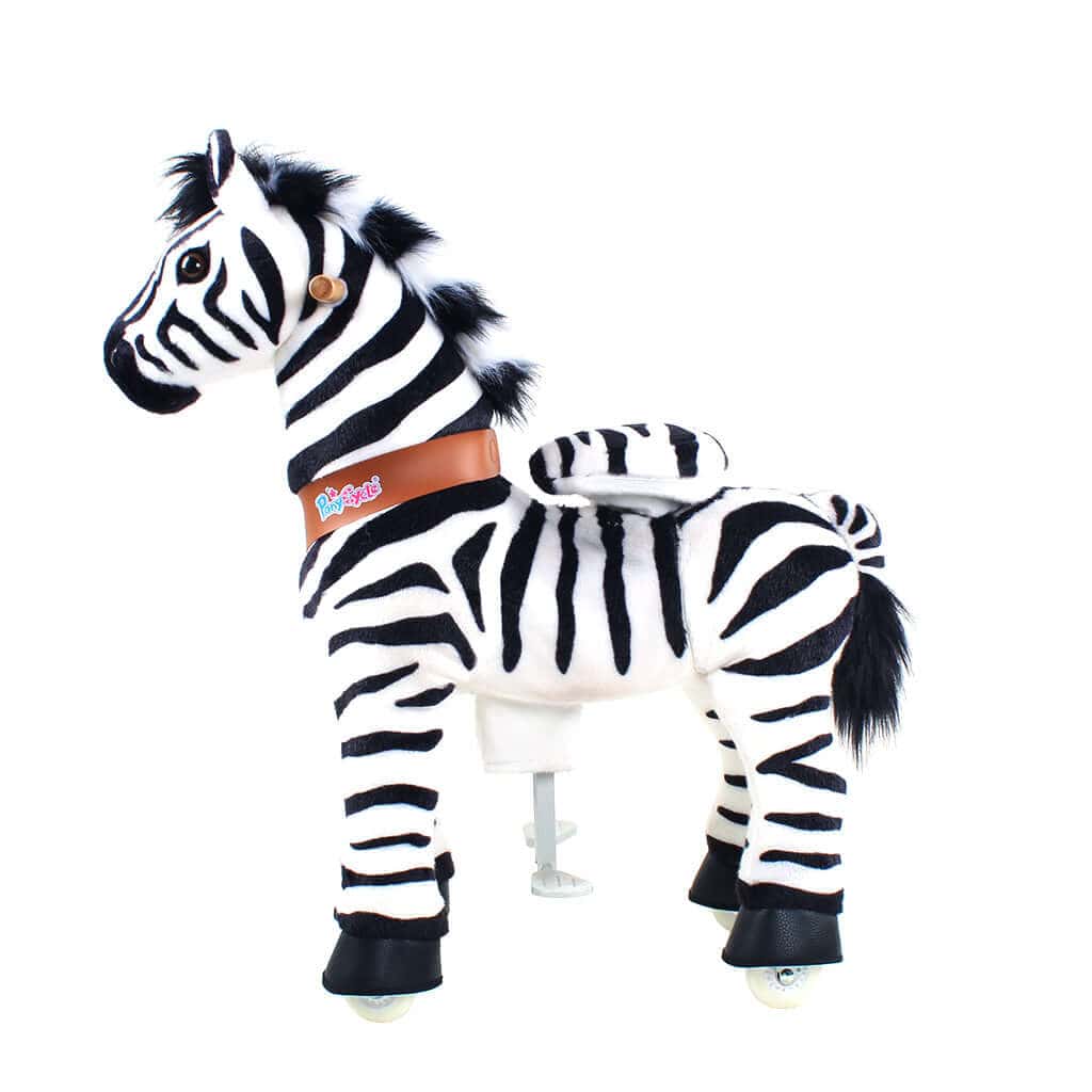 Toddlers Indoor/Outdoor Ride-On Zebra with Cushioned Seat, Anti-Slip Wheels (Ages 4–7)