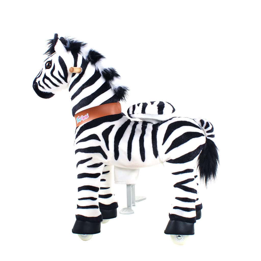 Toddlers Indoor/Outdoor Ride-On Zebra with Cushioned Seat, Anti-Slip Wheels (Ages 4–7)