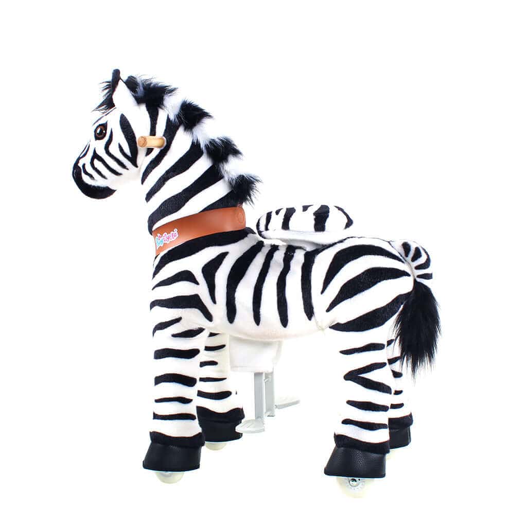 Toddlers Indoor/Outdoor Ride-On Zebra with Cushioned Seat, Anti-Slip Wheels (Ages 4–7)
