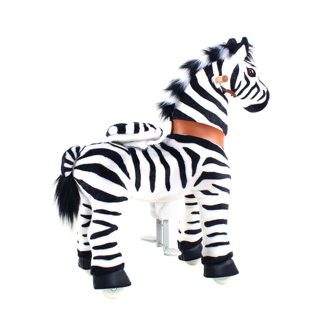 Toddlers Indoor/Outdoor Ride-On Zebra with Cushioned Seat, Anti-Slip Wheels (Ages 4–7)