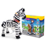 Toddlers Indoor/Outdoor Ride-On Zebra with Cushioned Seat, Anti-Slip Wheels (Ages 4–7)