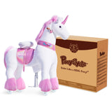 Toddlers Pink Indoor/Outdoor Ride-On Unicorn with Cushioned Seat, Anti-Slip Wheels (Ages 7+)