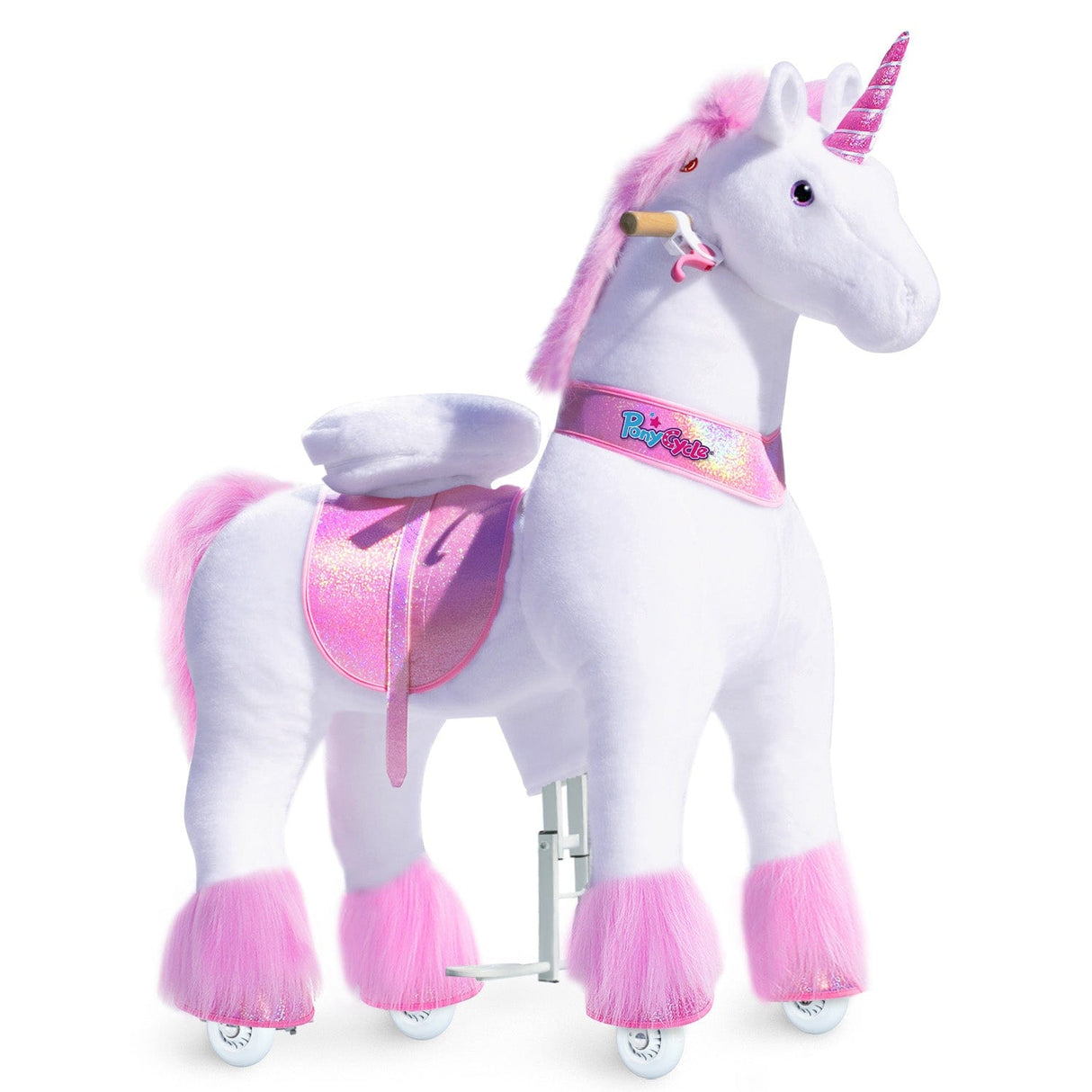 Toddlers Pink Indoor/Outdoor Ride-On Unicorn with Cushioned Seat, Anti-Slip Wheels (Ages 7+)