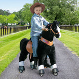 Toddlers Black Indoor/Outdoor Ride-On Pony with Cushioned Seat, Anti-Slip Wheels (Ages 7+)