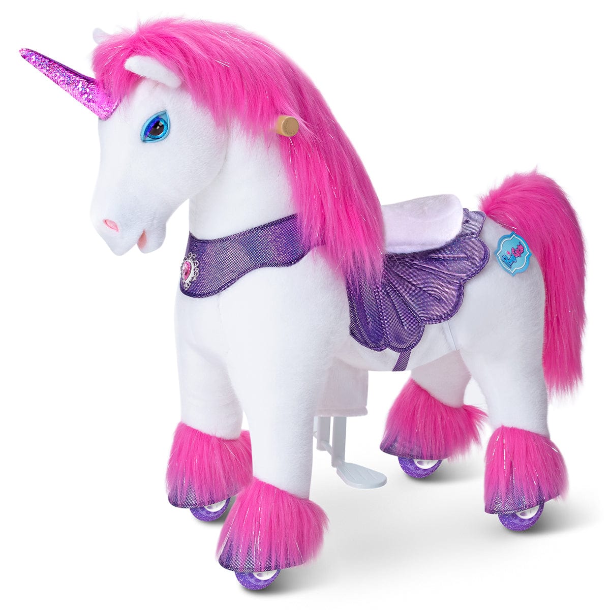 Toddlers Indoor/Outdoor Pink Ride-On Unicorn with Cushioned Seat, Anti-Slip Wheels (Ages 3–4)