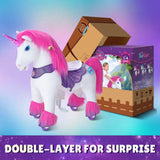 Toddlers Indoor/Outdoor Pink Ride-On Unicorn with Cushioned Seat, Anti-Slip Wheels (Ages 3–4)