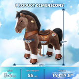 Toddlers Indoor/Outdoor Chocolate Ride-On Pony with Cushioned Seat, Anti-Slip Wheels (Ages 3–4)