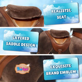 Toddlers Chocolate Indoor/Outdoor Ride-On Pony with Cushioned Seat, Anti-Slip Wheels (Ages 4–7)