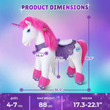 Toddlers Pink Indoor/Outdoor Ride-On Unicorn with Cushioned Seat, Anti-Slip Wheels (Ages 4–7)
