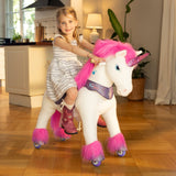 Toddlers Pink Indoor/Outdoor Ride-On Unicorn with Cushioned Seat, Anti-Slip Wheels (Ages 4–7)