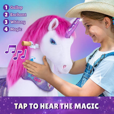 Toddlers Pink Indoor/Outdoor Ride-On Unicorn with Cushioned Seat, Anti-Slip Wheels (Ages 4–7)