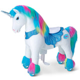 Toddlers Rainbow Indoor/Outdoor Ride-On Unicorn with Cushioned Seat, Anti-Slip Wheels (Ages 4–7)