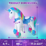 Toddlers Rainbow Indoor/Outdoor Ride-On Unicorn with Cushioned Seat, Anti-Slip Wheels (Ages 4–7)
