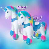 Toddlers Rainbow Indoor/Outdoor Ride-On Unicorn with Cushioned Seat, Anti-Slip Wheels (Ages 4–7)