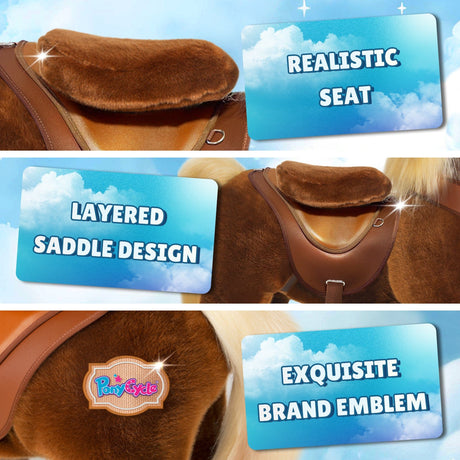 Toddlers Brown Indoor/Outdoor Ride-On Pony with Cushioned Seat, Anti-Slip Wheels (Ages 4–7)