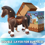 Toddlers Chocolate Indoor/Outdoor Ride-On Pony with Cushioned Seat, Anti-Slip Wheels (Ages 4–7)