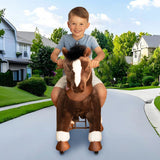 Toddlers Chocolate Indoor/Outdoor Ride-On Pony with Cushioned Seat, Anti-Slip Wheels (Ages 4–7)