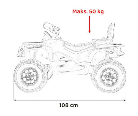 Yellow 24V Premium Edition Can-Am Outlander 4WD Ride-On Quad ATV for 2 Kids