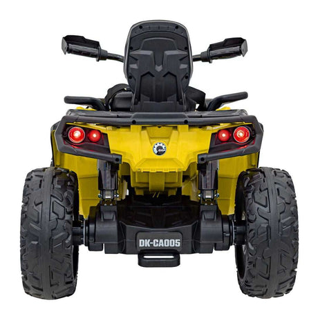Yellow 24V Premium Edition Can-Am Outlander 4WD Ride-On Quad ATV for 2 Kids