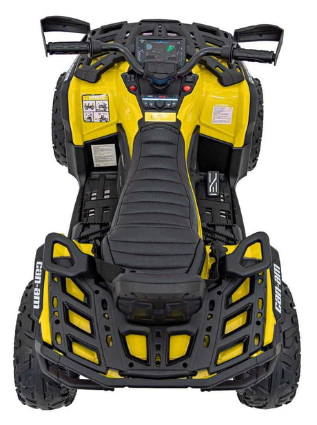 Yellow 24V Premium Edition Can-Am Outlander 4WD Ride-On Quad ATV for 2 Kids