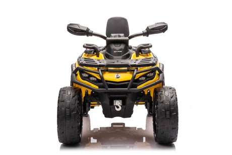Yellow 24V Premium Edition Can-Am Outlander 4WD Ride-On Quad ATV for 2 Kids