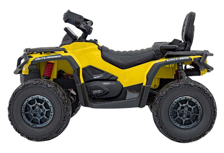 Yellow 24V Premium Edition Can-Am Outlander 4WD Ride-On Quad ATV for 2 Kids