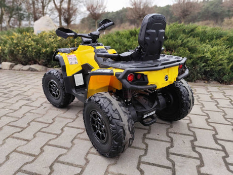 Yellow 24V Premium Edition Can-Am Outlander 4WD Ride-On Quad ATV for 2 Kids