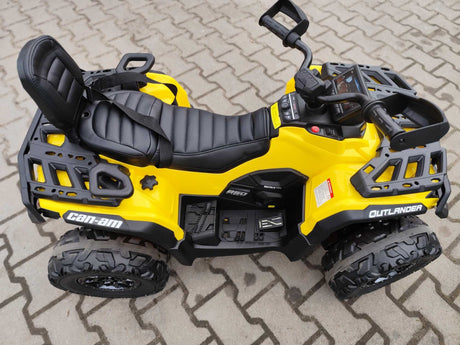 Yellow 24V Premium Edition Can-Am Outlander 4WD Ride-On Quad ATV for 2 Kids