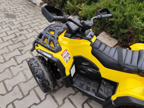 Yellow 24V Premium Edition Can-Am Outlander 4WD Ride-On Quad ATV for 2 Kids