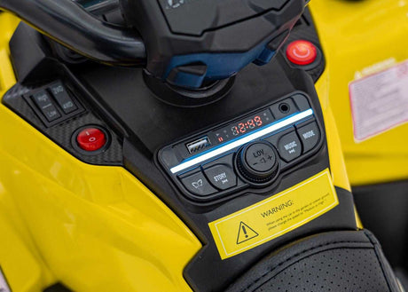 Yellow 24V Premium Edition Can-Am Outlander 4WD Ride-On Quad ATV for 2 Kids