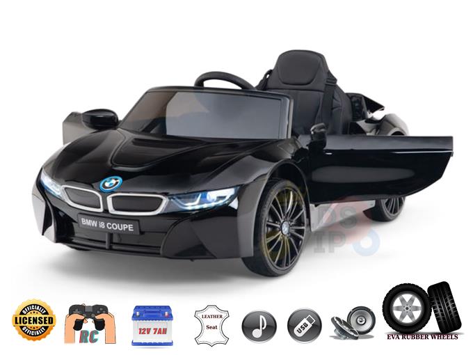 Black Licensed Sport BMW I8 12V Kids Ride On Power Car with Remote Control