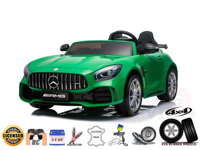 2 Seats 4WD Official Sport Mercedes Benz GTR 2X12V Kids Ride On Car with Leather,Eva, RC