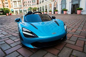 kidsvip mclaren 720s kids toddlers ride on car sport powered 12v rubber wheels leather seat rc blue 48
