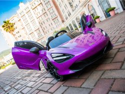kidsvip mclaren 720s kids toddlers ride on car sport powered 12v rubber wheels leather seat rc purple 15