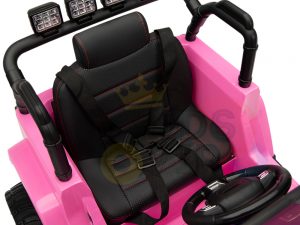 kidsvip 4x4 4wd kids and toddlers ride on jeep truck 12v rubber wheels leather seat pink 15