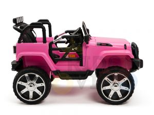 kidsvip 4x4 4wd kids and toddlers ride on jeep truck 12v rubber wheels leather seat pink 19