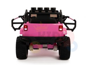 kidsvip 4x4 4wd kids and toddlers ride on jeep truck 12v rubber wheels leather seat pink 2