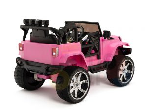 kidsvip 4x4 4wd kids and toddlers ride on jeep truck 12v rubber wheels leather seat pink 21