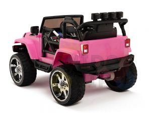 kidsvip 4x4 4wd kids and toddlers ride on jeep truck 12v rubber wheels leather seat pink 5