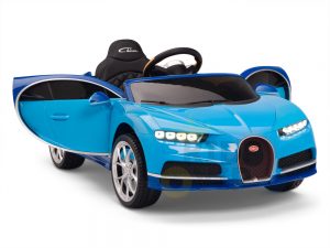 BUGATTI Kids toddlers ride car 12v rubber wheels rc leather seat remote control sport car super blue 14