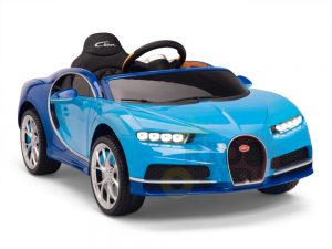 BUGATTI Kids toddlers ride car 12v rubber wheels rc leather seat remote control sport car super blue 15