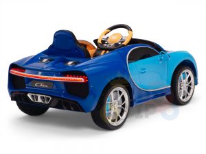 BUGATTI Kids toddlers ride car 12v rubber wheels rc leather seat remote control sport car super blue 19
