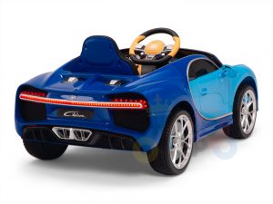 BUGATTI Kids toddlers ride car 12v rubber wheels rc leather seat remote control sport car super blue 2