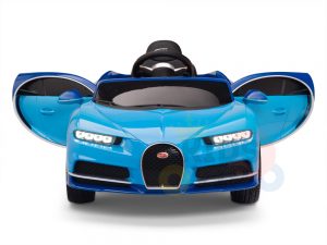 BUGATTI Kids toddlers ride car 12v rubber wheels rc leather seat remote control sport car super blue 25