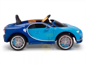 BUGATTI Kids toddlers ride car 12v rubber wheels rc leather seat remote control sport car super blue 27